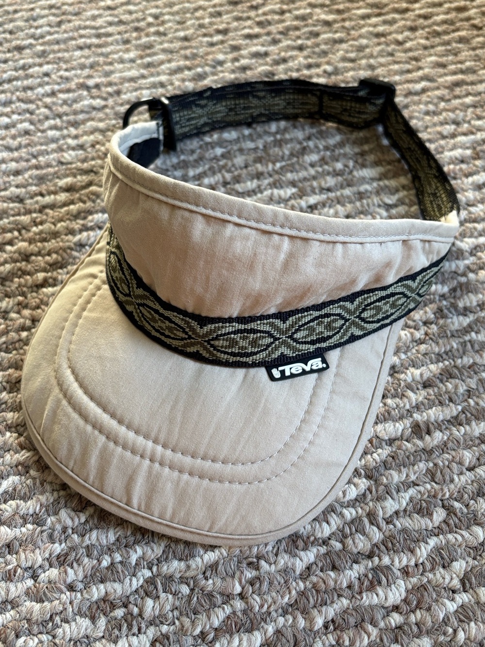 Teva Vintage Tan Adjustable Strapback Visor Hat Gorpcore Hiking Outdoor
